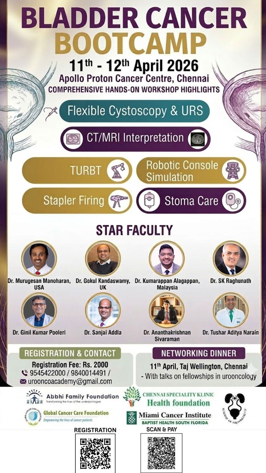 Bladder Cancer Bootcamp — 11–12 April 2026, Apollo Proton Cancer Centre, Chennai